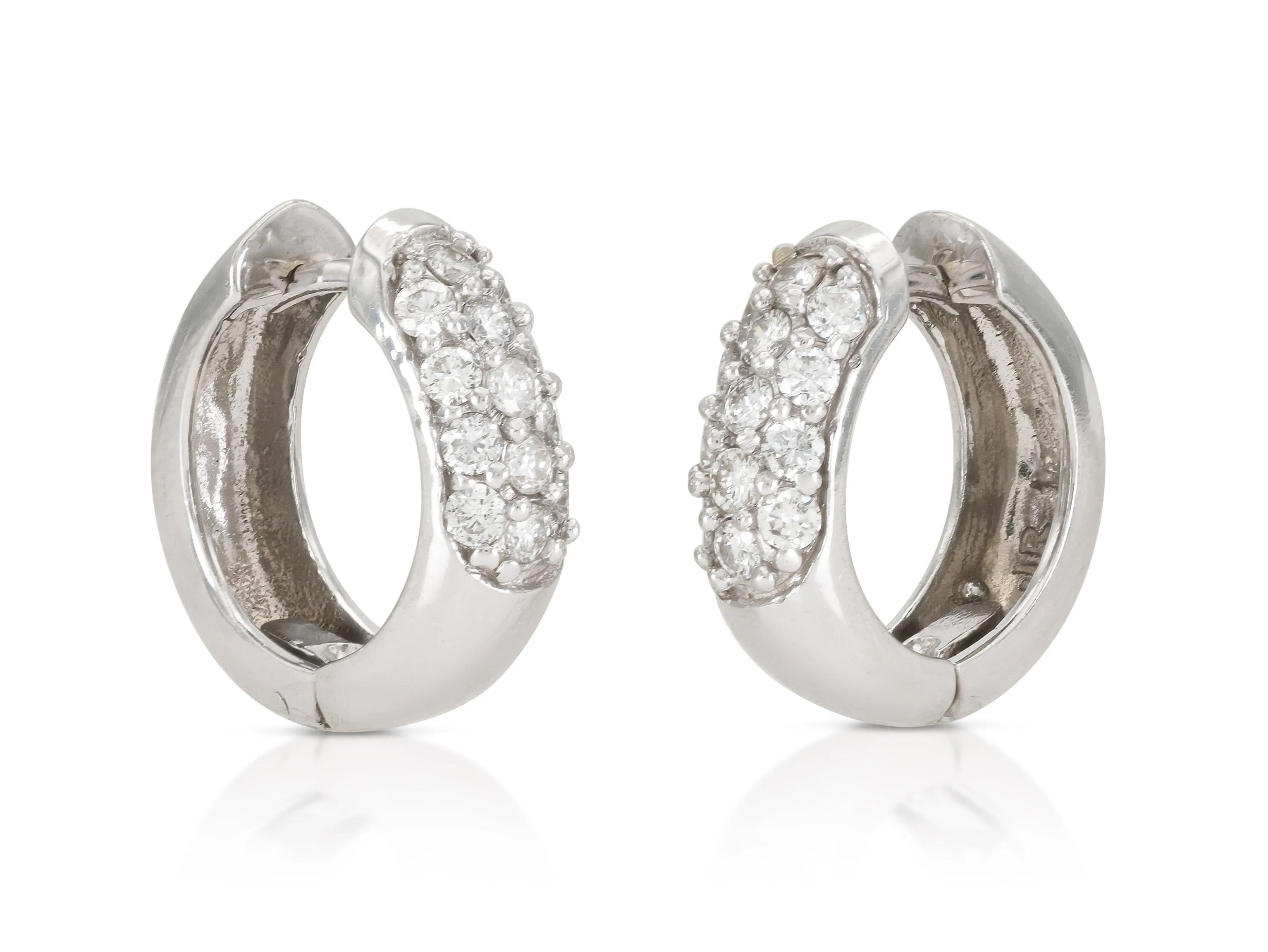0.70 Carat Diamond Huggie Earrings