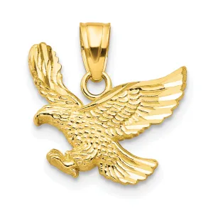 10K Gold Eagle Charm Pendant with Polished Solid Design