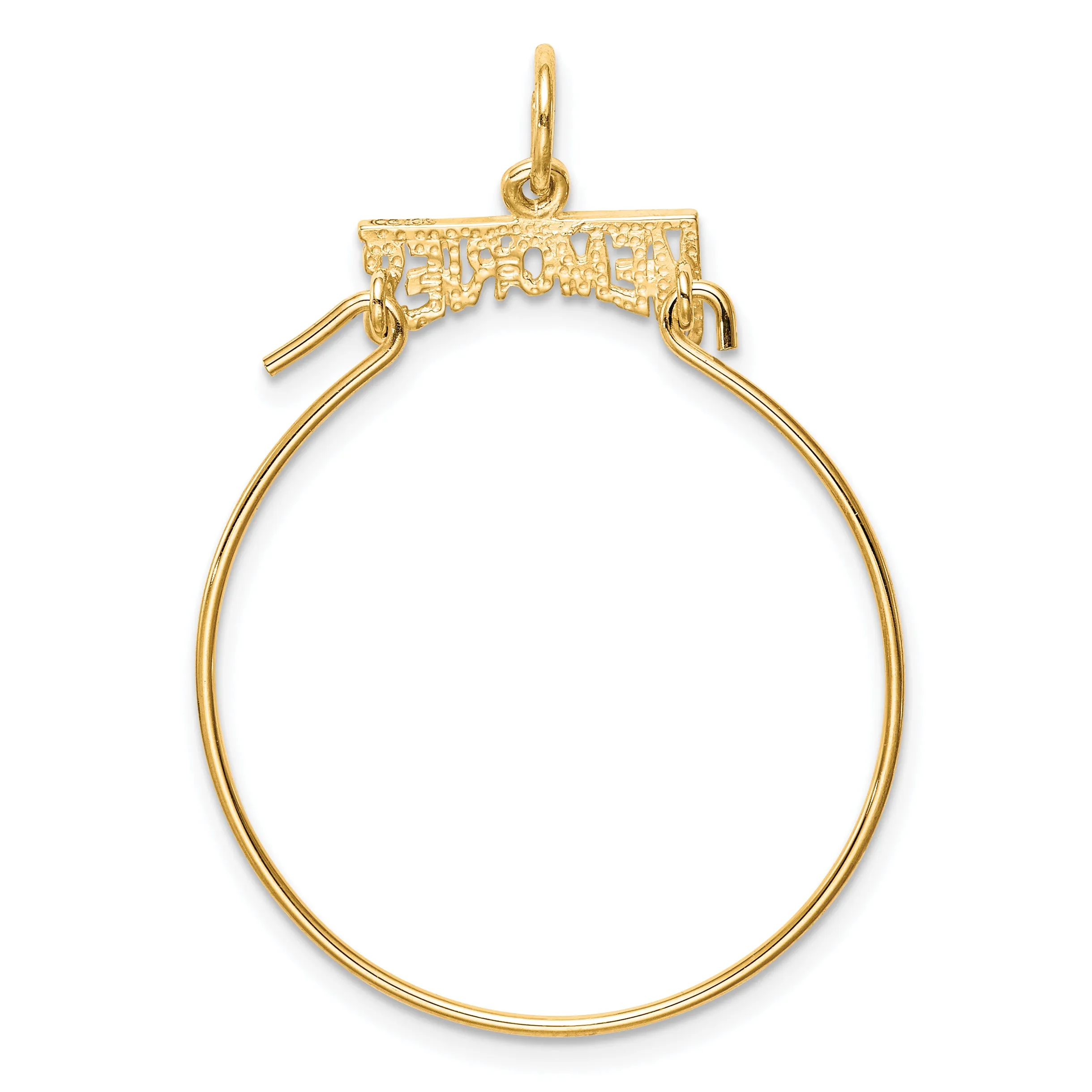 10K Gold Polished Charm Holder with Elegant Design 35mm
