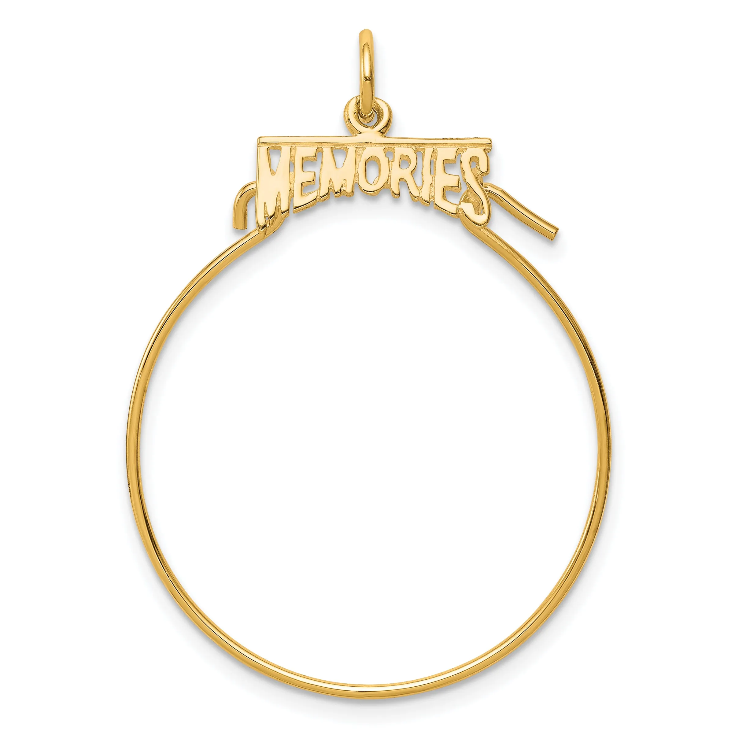 10K Gold Polished Charm Holder with Elegant Design 35mm