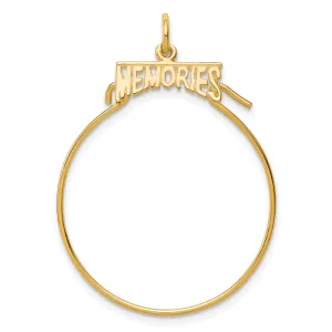 10K Gold Polished Charm Holder with Elegant Design 35mm