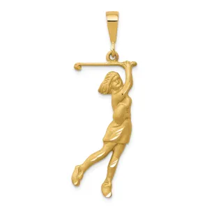 10K Gold Polished Golfer Charm Solid Pendant by Sophia Jewelers
