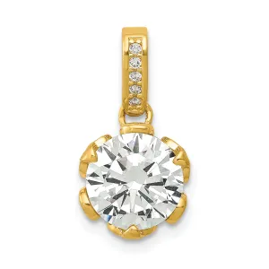 10K Gold Tiara Collection CZ Pendant with Polished Finish Elegant Design