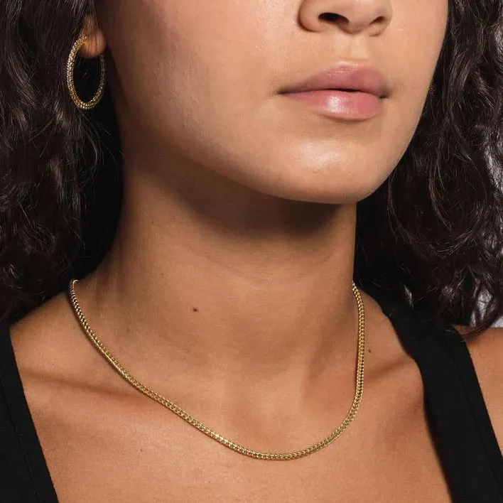 10K Yellow Gold 2MM Wheat Franco Box Chain Pendant Necklace