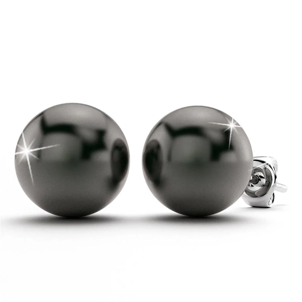 10mm Tahitian South Sea Natural Pearls Studs 14k Made in Japan