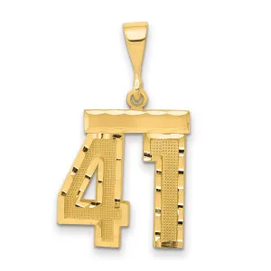 14K Gold Diamond-Cut Number 41 Charm in Polished Finish by Sophia Jewelers