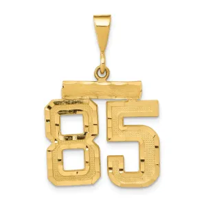 **14K Gold Diamond-Cut Number 85 Charm with Polished Finish Medium Size**