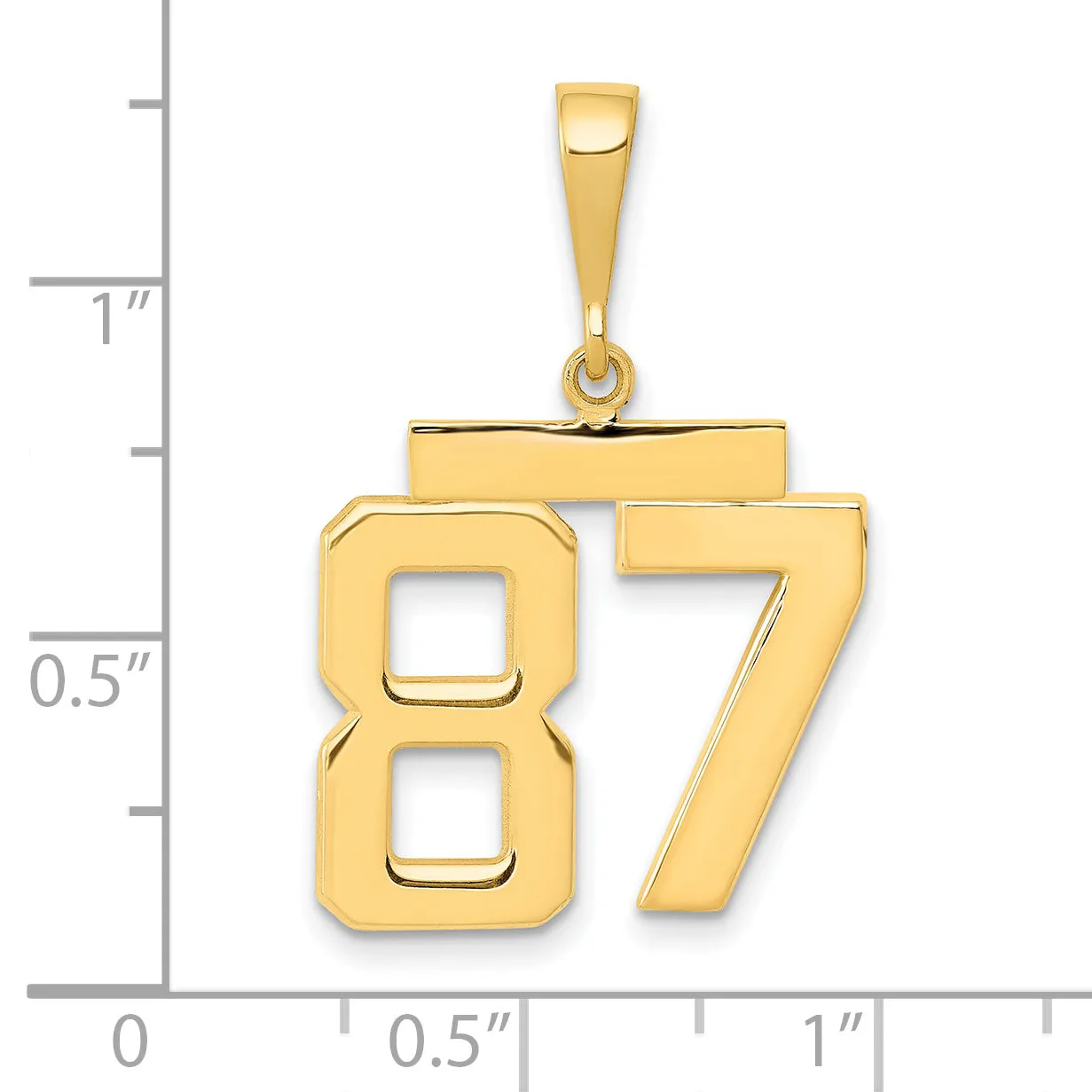 14K Gold Medium Polished Number 87 Charm  Classic & Elegant