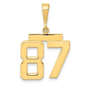 14K Gold Medium Polished Number 87 Charm  Classic & Elegant