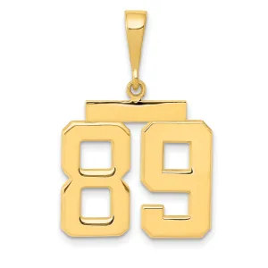 14K Gold Medium Polished Number 89 Charm Elegant, Themed Design