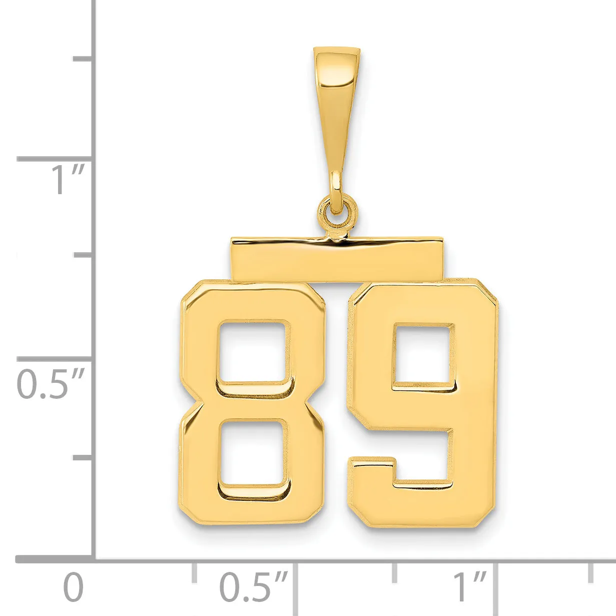 14K Gold Medium Polished Number 89 Charm Elegant, Themed Design