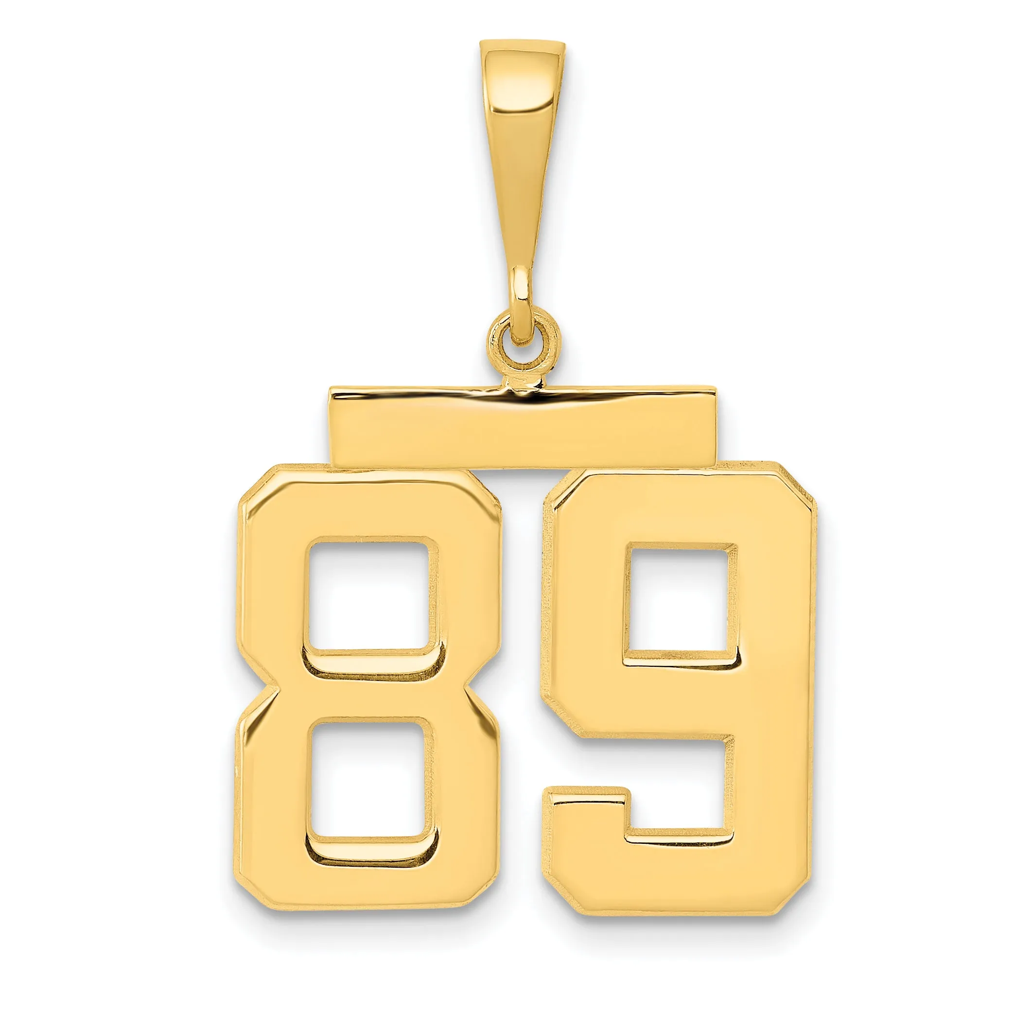 14K Gold Medium Polished Number 89 Charm Elegant, Themed Design