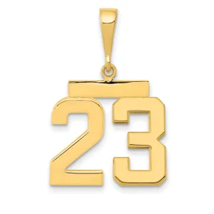 14K Gold Number 23 Charm with Polished Finish Medium