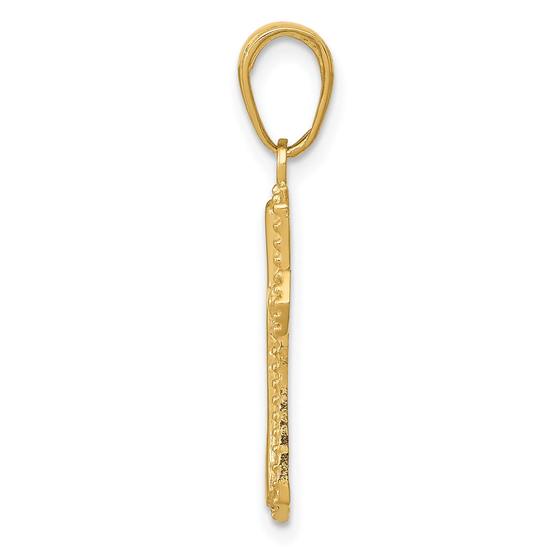 14K Gold Passion Cross Pendant with Solid Cast Design  Elegant and Refined