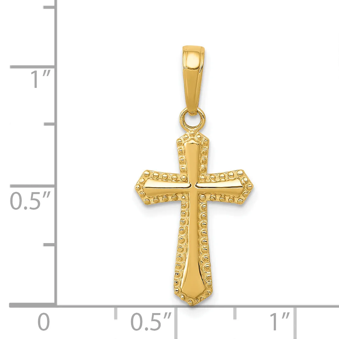 14K Gold Passion Cross Pendant with Solid Cast Design  Elegant and Refined