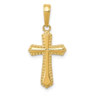 14K Gold Passion Cross Pendant with Solid Cast Design  Elegant and Refined