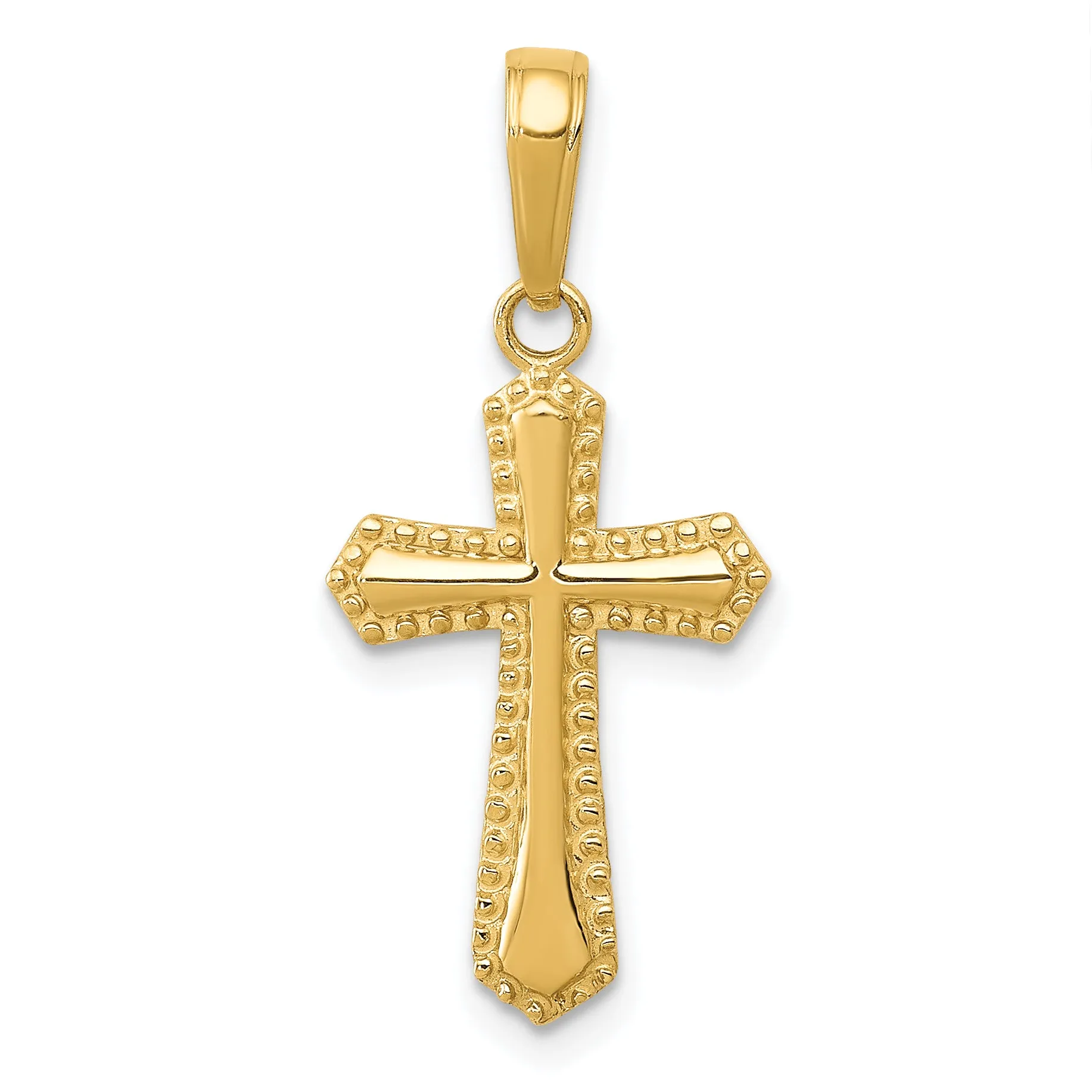 14K Gold Passion Cross Pendant with Solid Cast Design  Elegant and Refined