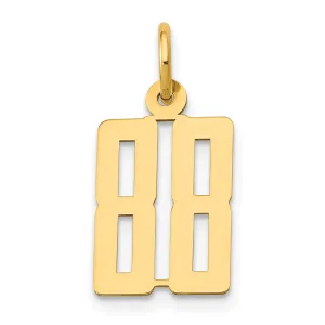 14K Gold Polished Elongated 88 Charm  Small, Laser Cut Design