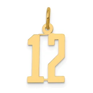14K Gold Polished Elongated Charm Pendant  Laser Cut Small Themed Design