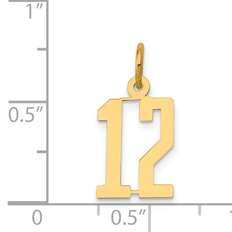 14K Gold Polished Elongated Charm Pendant  Laser Cut Small Themed Design