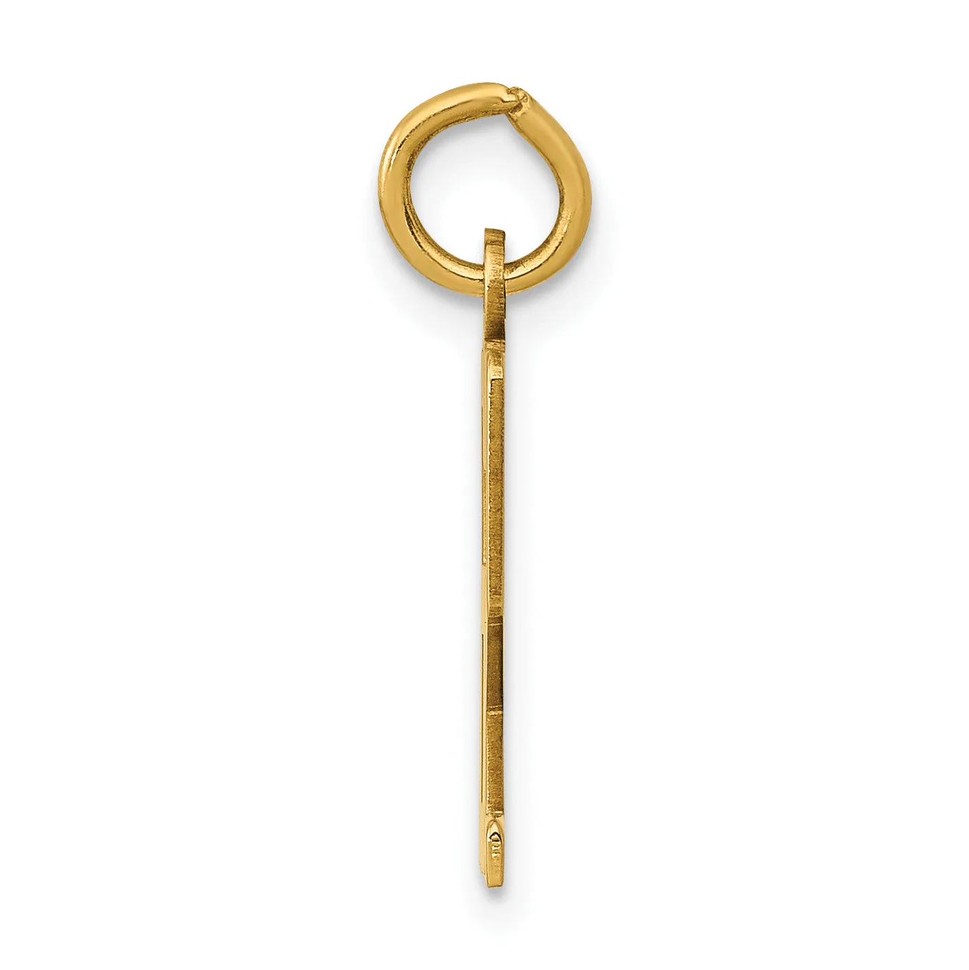 14K Gold Polished Elongated Charm  Small, Laser Cut, Elegant Design