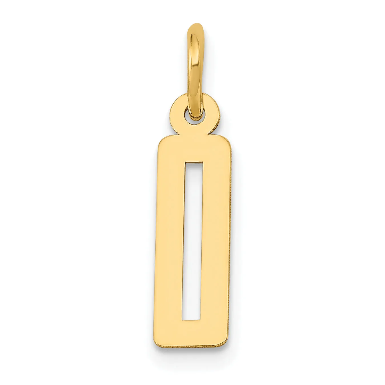 14K Gold Polished Number 0 Charm  Small, Laser-Cut, Elegant Design