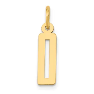 14K Gold Polished Number 0 Charm  Small, Laser-Cut, Elegant Design