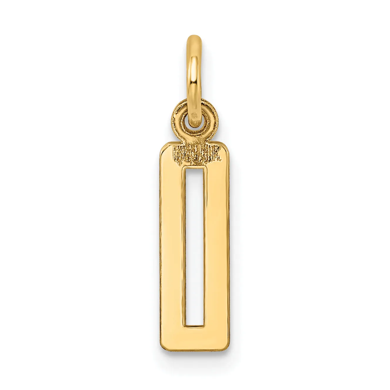 14K Gold Polished Number 0 Charm  Small, Laser-Cut, Elegant Design
