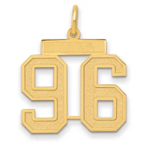 14K Gold Satin Finish Number 96 Charm Laser Cut