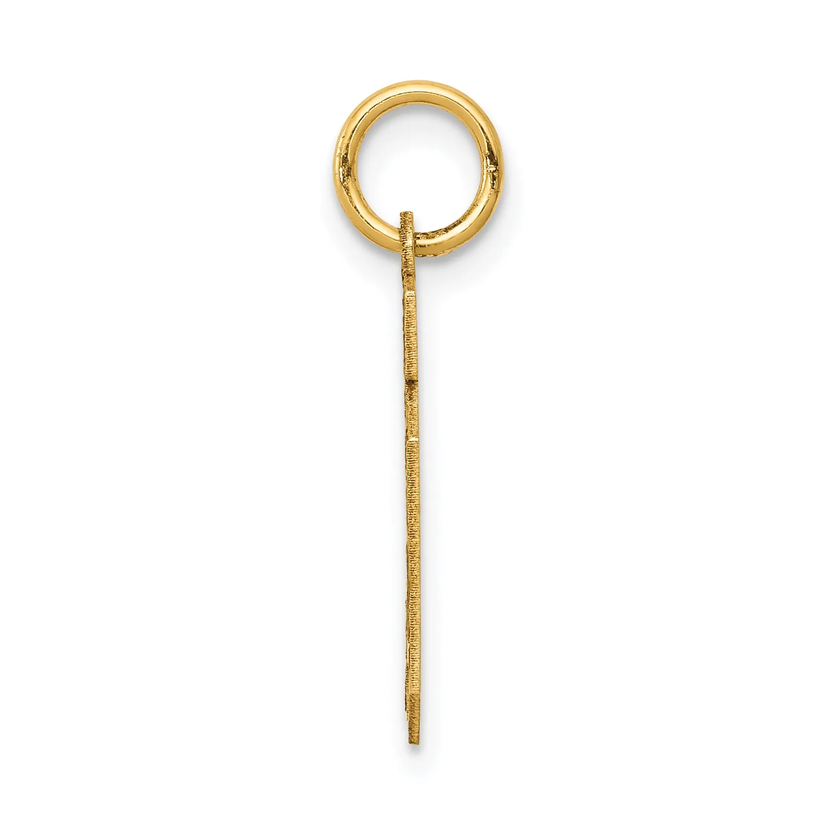 14K Gold Satin Number 10 Charm with Brushed Finish  Small, Elegant Design