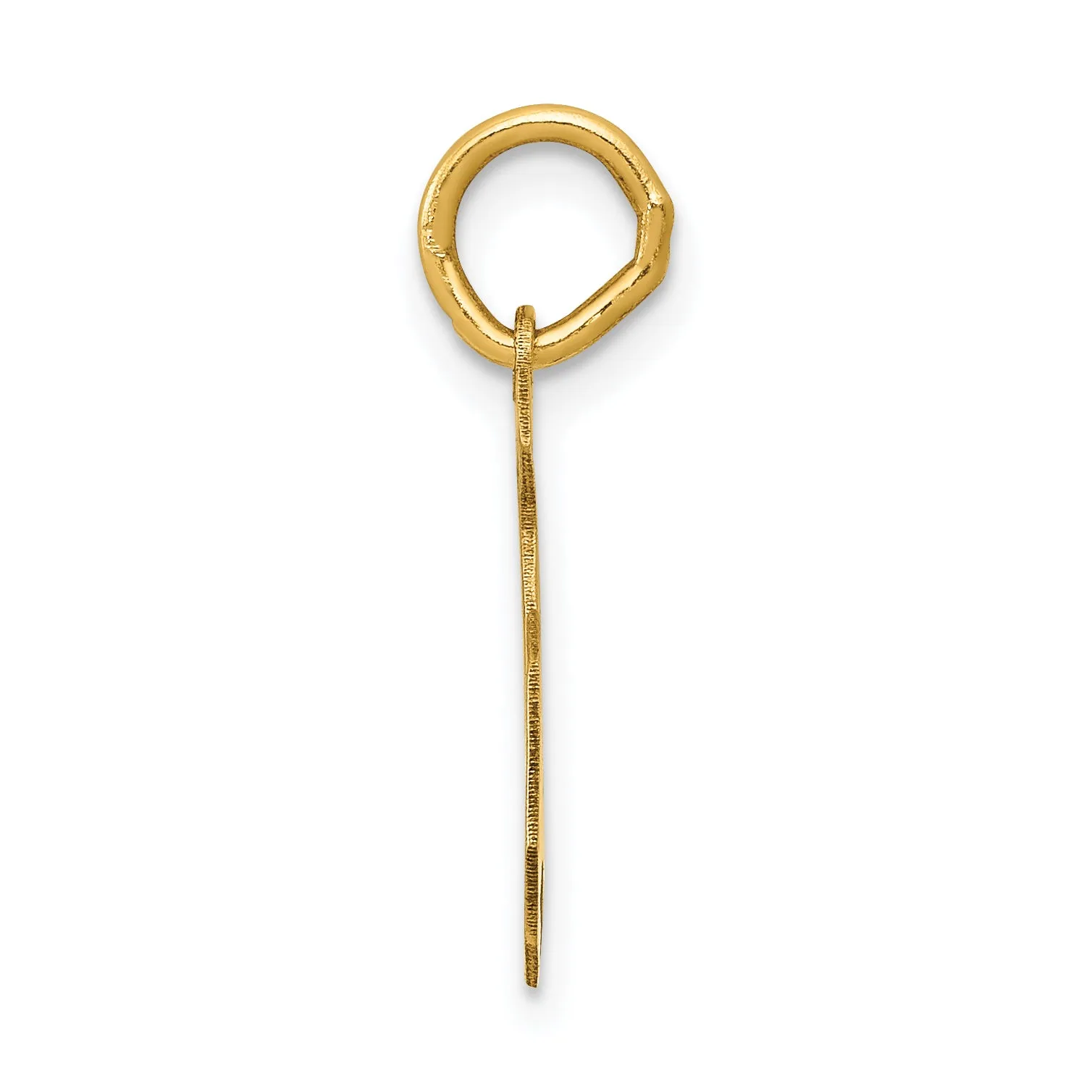 14K Gold Satin Number 5 Charm in Brushed Finish Laser-Cut Medium Size