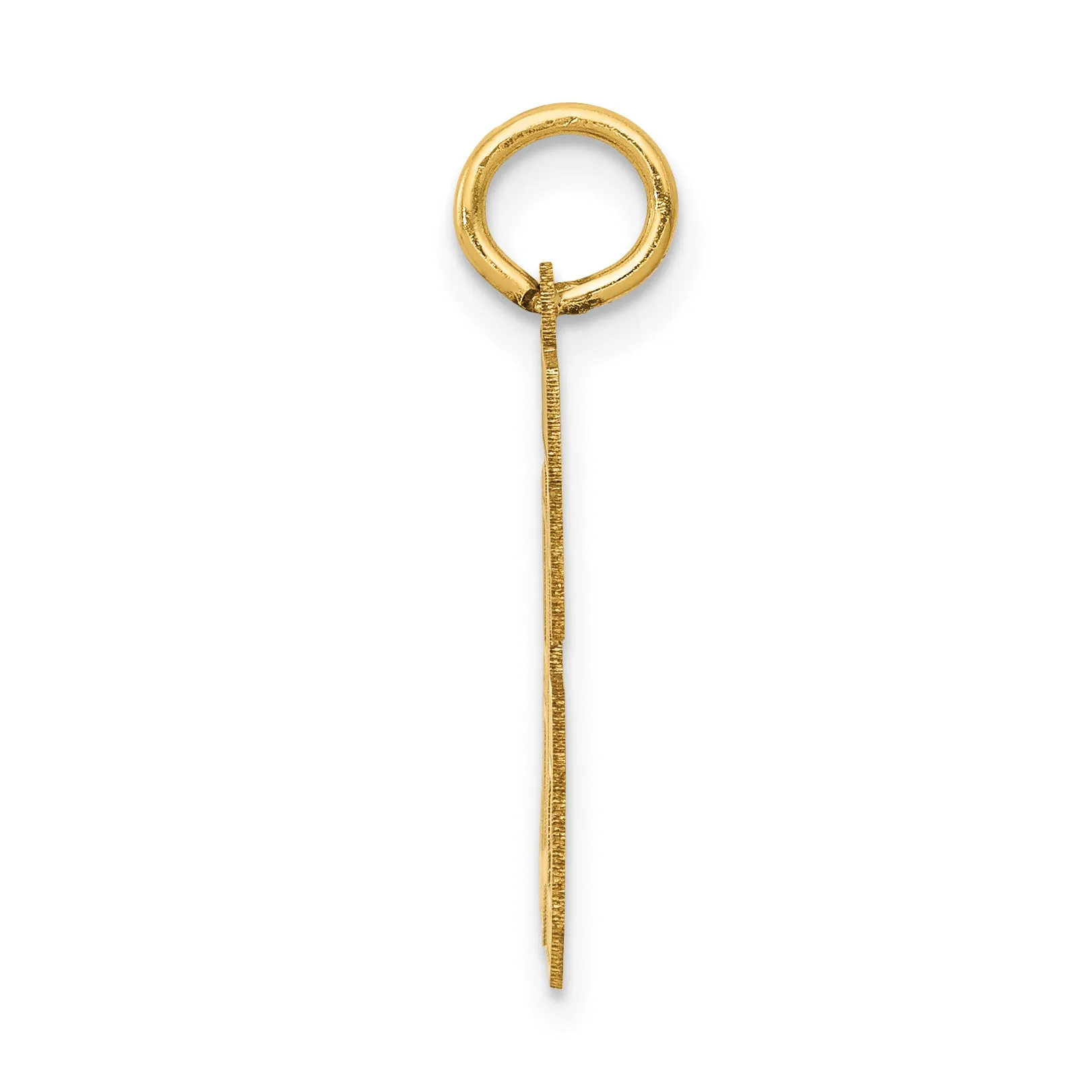 14K Gold Satin Number 86 Charm with Brushed Finish  Small, Laser-Cut