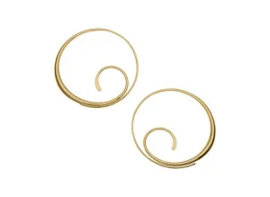 14K Gold Scrolling Hoops