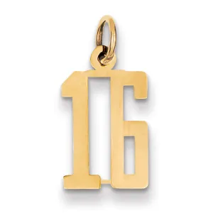 14K Gold Small Polished Elongated Charm with Laser Cut Design