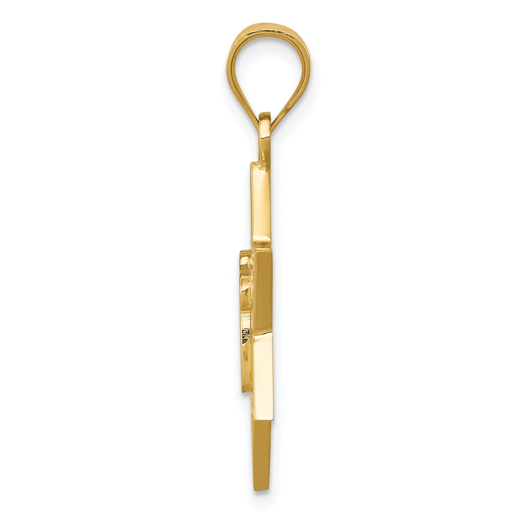 14K Gold Solid Chai in Star of David Charm  Elegant, Casted Design