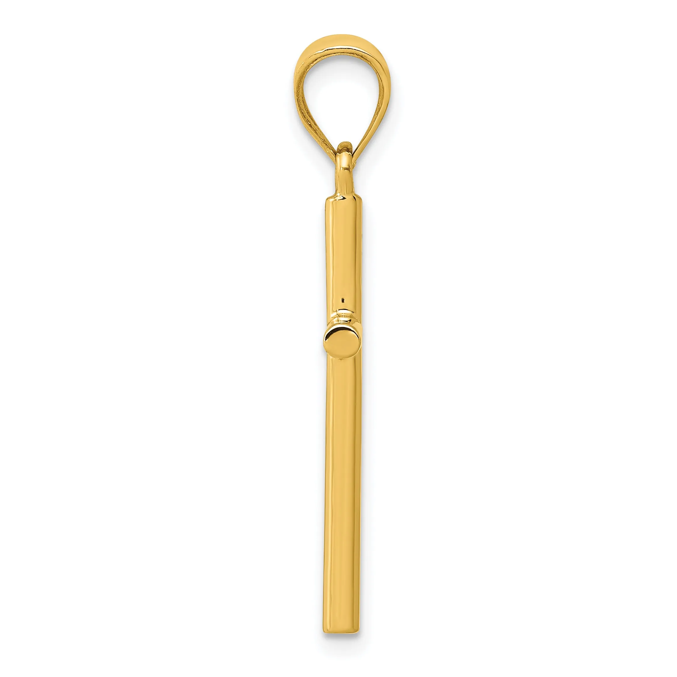 14K Gold Solid Cross Pendant with 3D Design  Elegant Faith Symbol