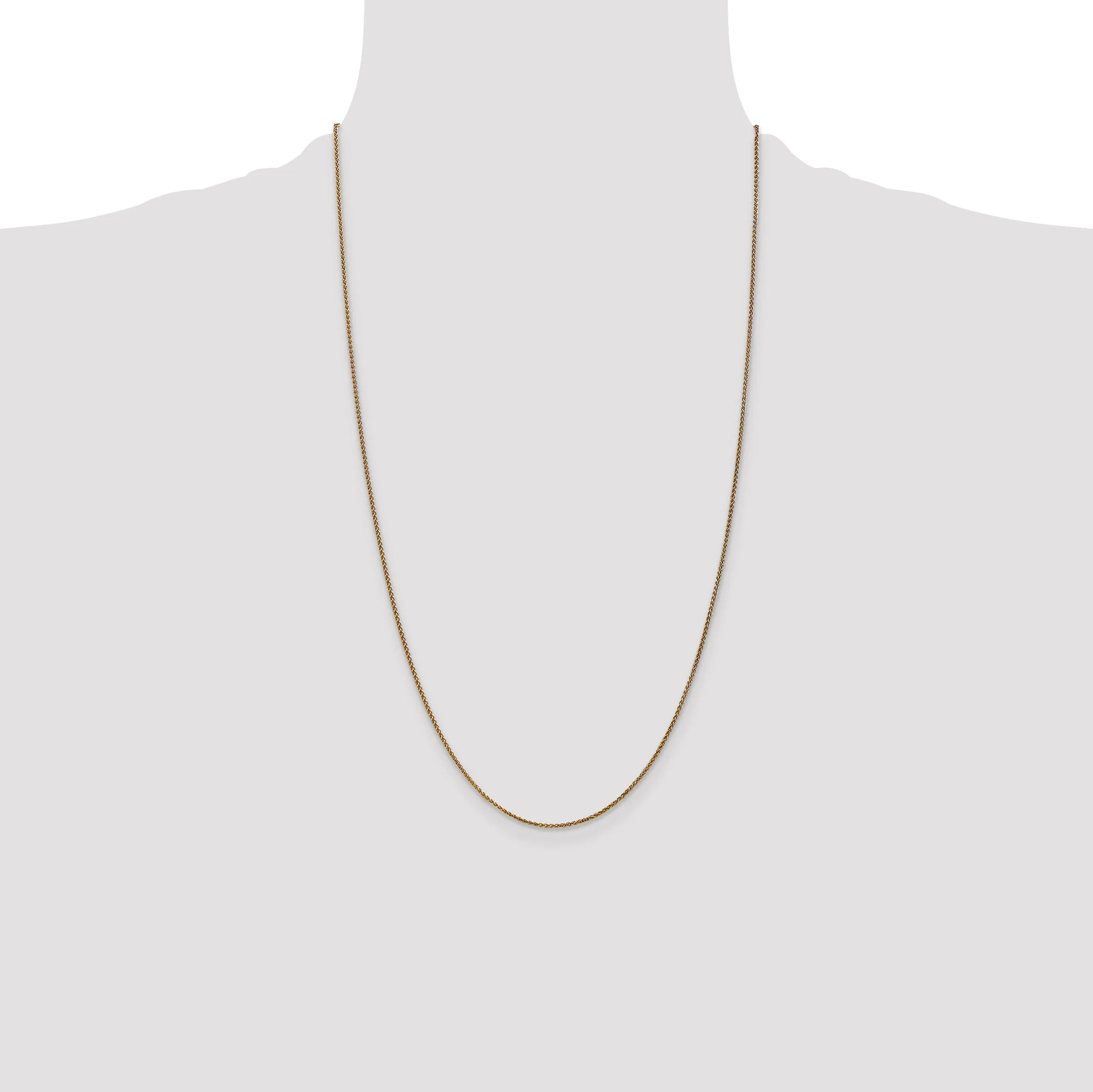 14K Gold Spiga Necklace with Lobster Clasp Polished Diamond-Cut for Women