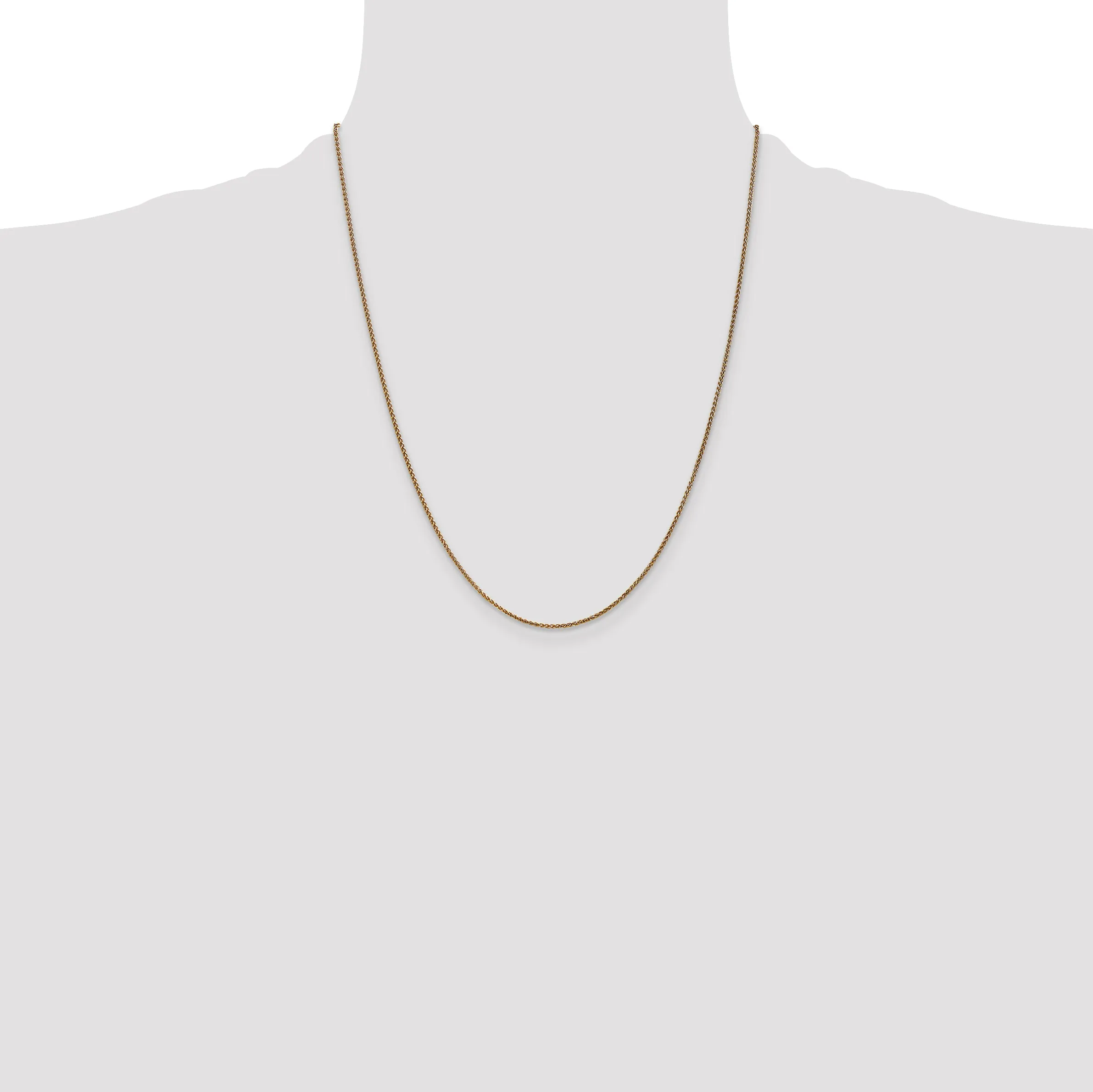 14K Gold Spiga Necklace with Lobster Clasp Polished Diamond-Cut for Women
