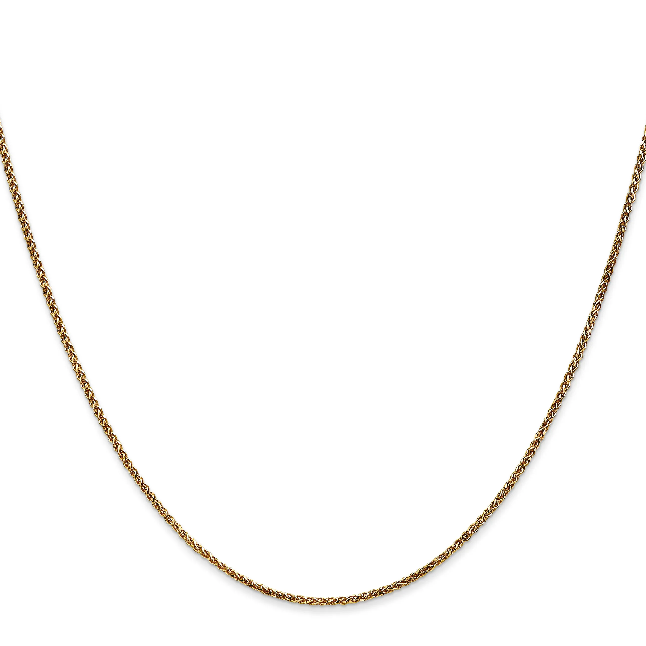 14K Gold Spiga Necklace with Lobster Clasp Polished Diamond-Cut for Women