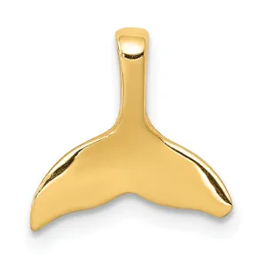 14K Gold Whale Tail Chain Slide Polished, Solid, Men's Pendant