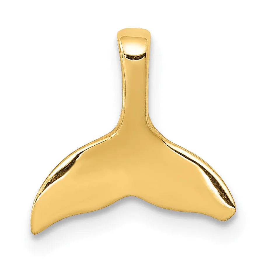 14K Gold Whale Tail Chain Slide Polished, Solid, Men's Pendant