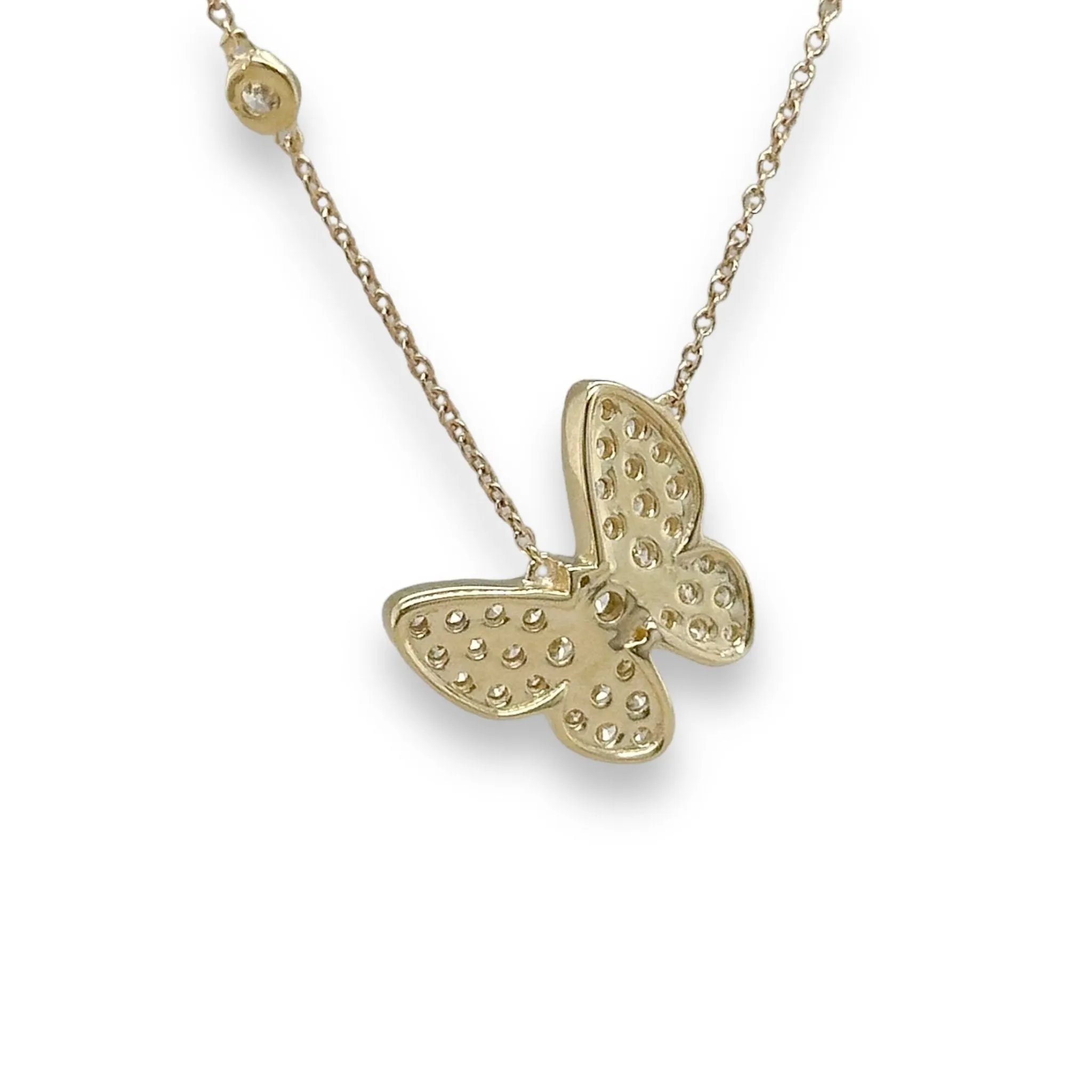14K Y Gold 0.50ctw G/SI1 Diamond Butterfly Pendant