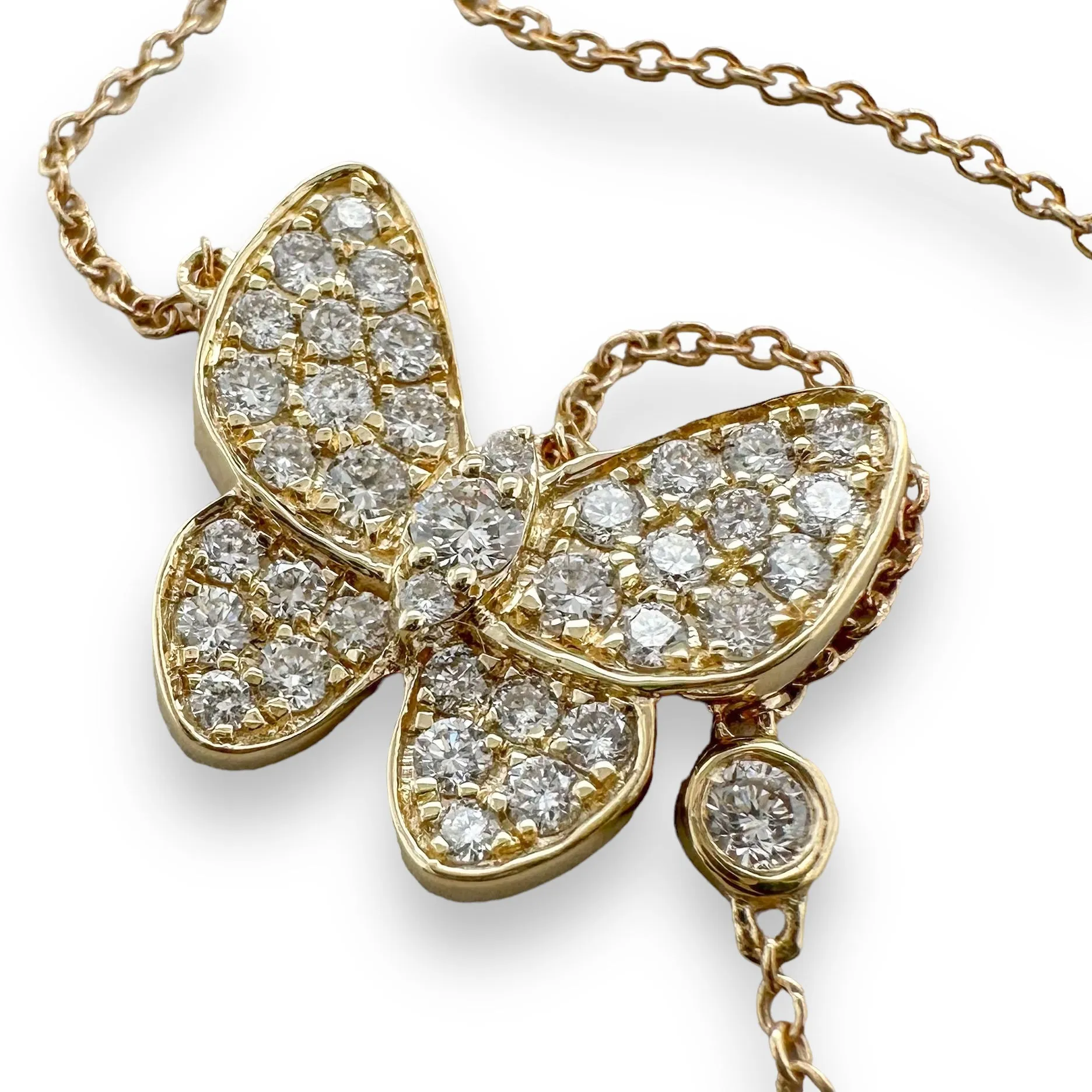 14K Y Gold 0.50ctw G/SI1 Diamond Butterfly Pendant