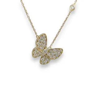 14K Y Gold 0.50ctw G/SI1 Diamond Butterfly Pendant