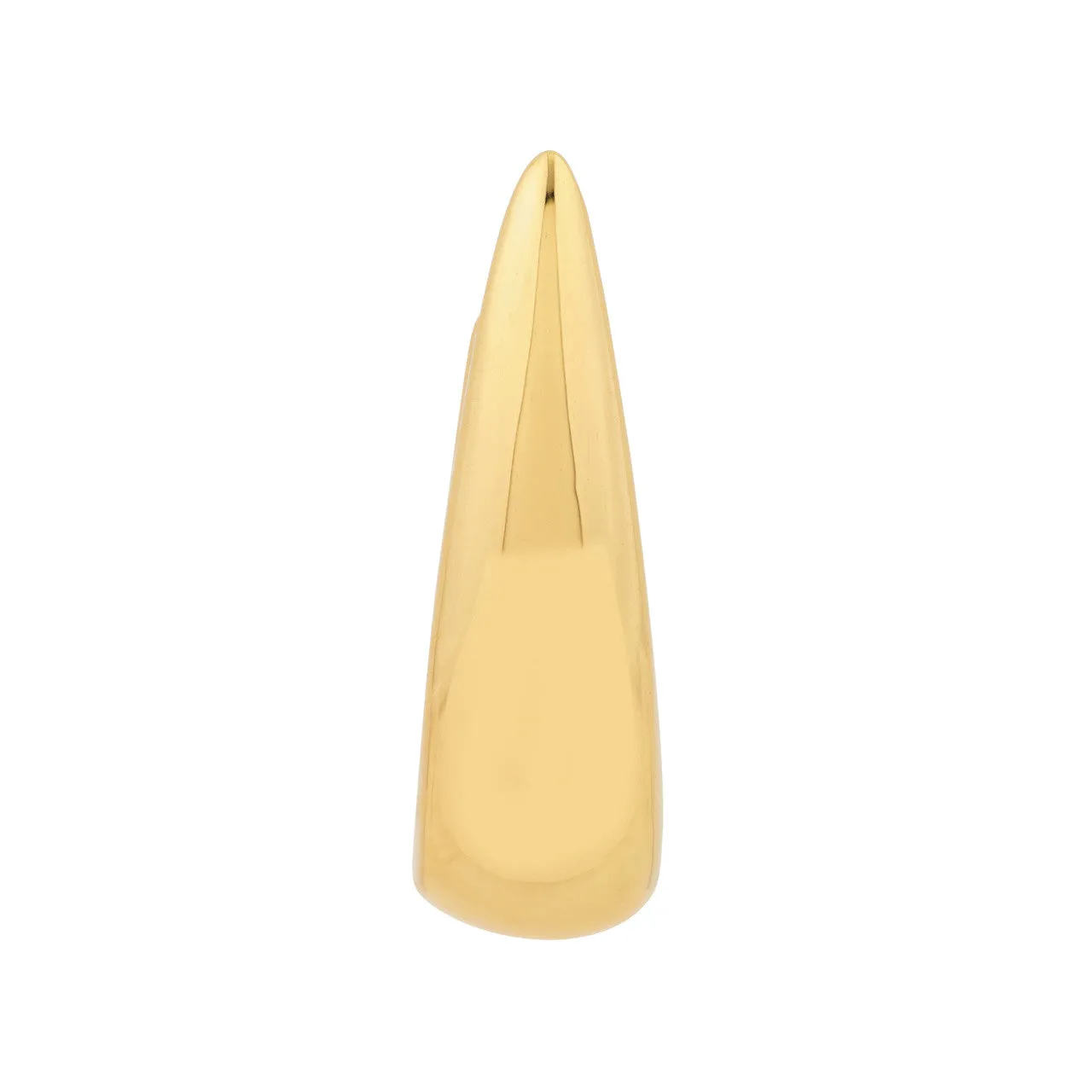 14k Yellow Gold Puffy Graduated Oval Modern Contemporary Hoop Earrings