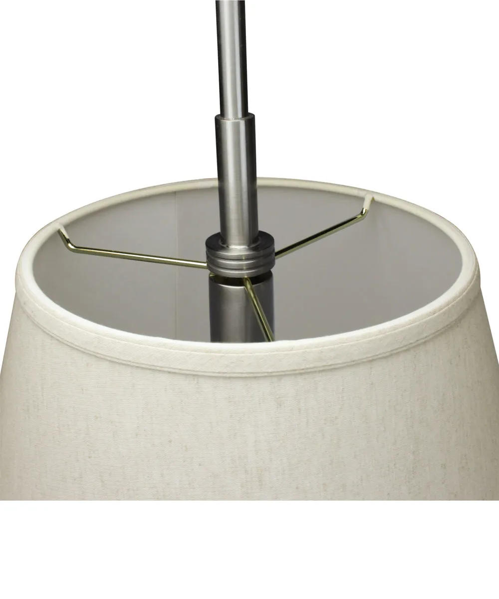 16"W Satin Nickel Pendant Light with Empire Textured Oatmeal Slotted Pendant Shade and Diffuser