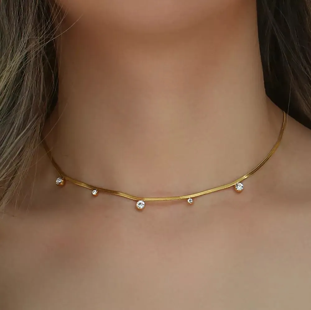 18 kt Snake Chain with Zircons, Avery