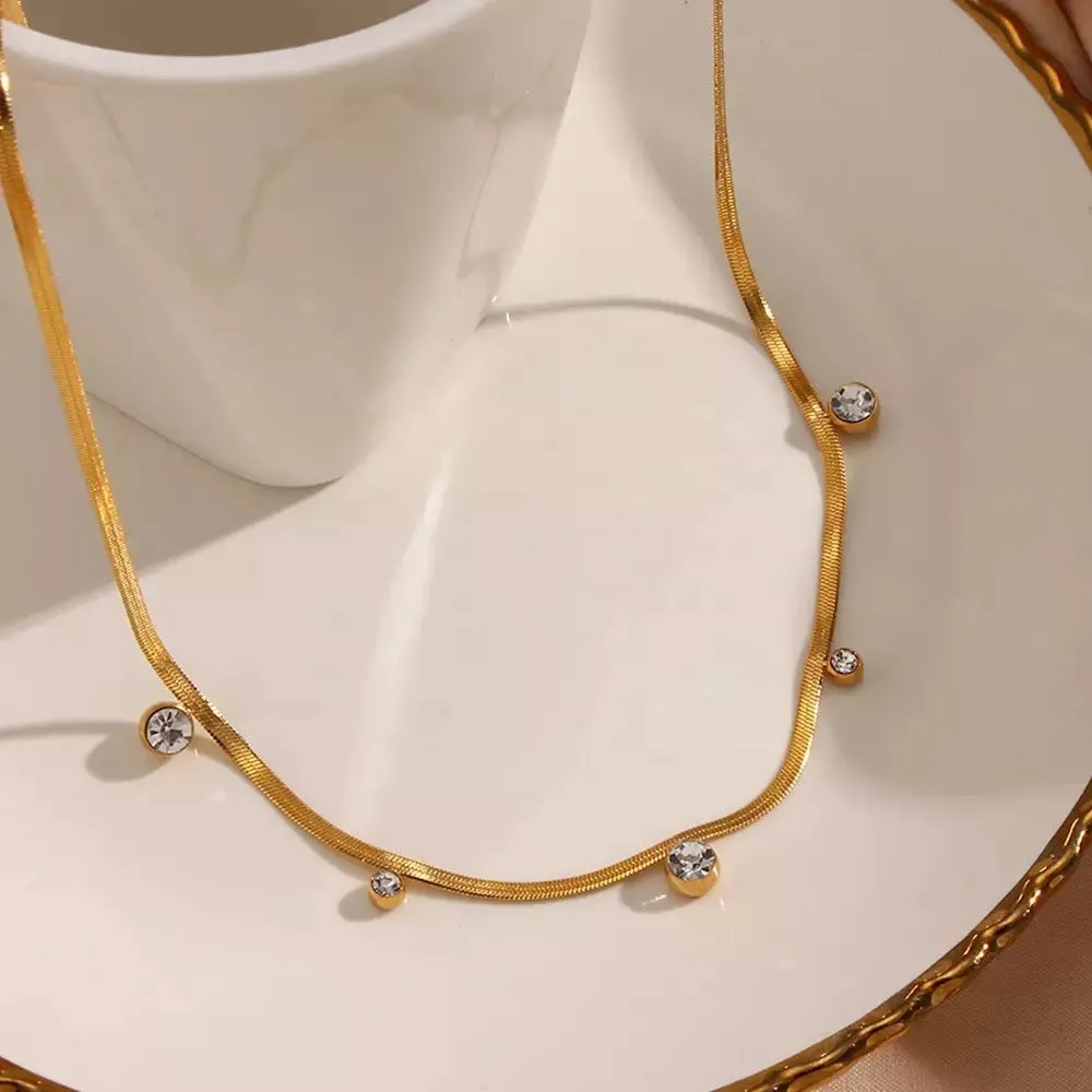 18 kt Snake Chain with Zircons, Avery