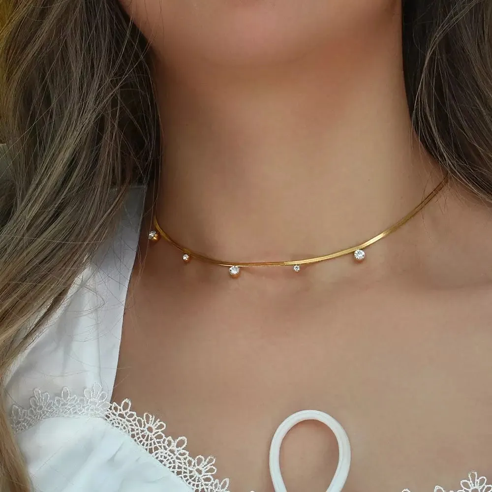 18 kt Snake Chain with Zircons, Avery