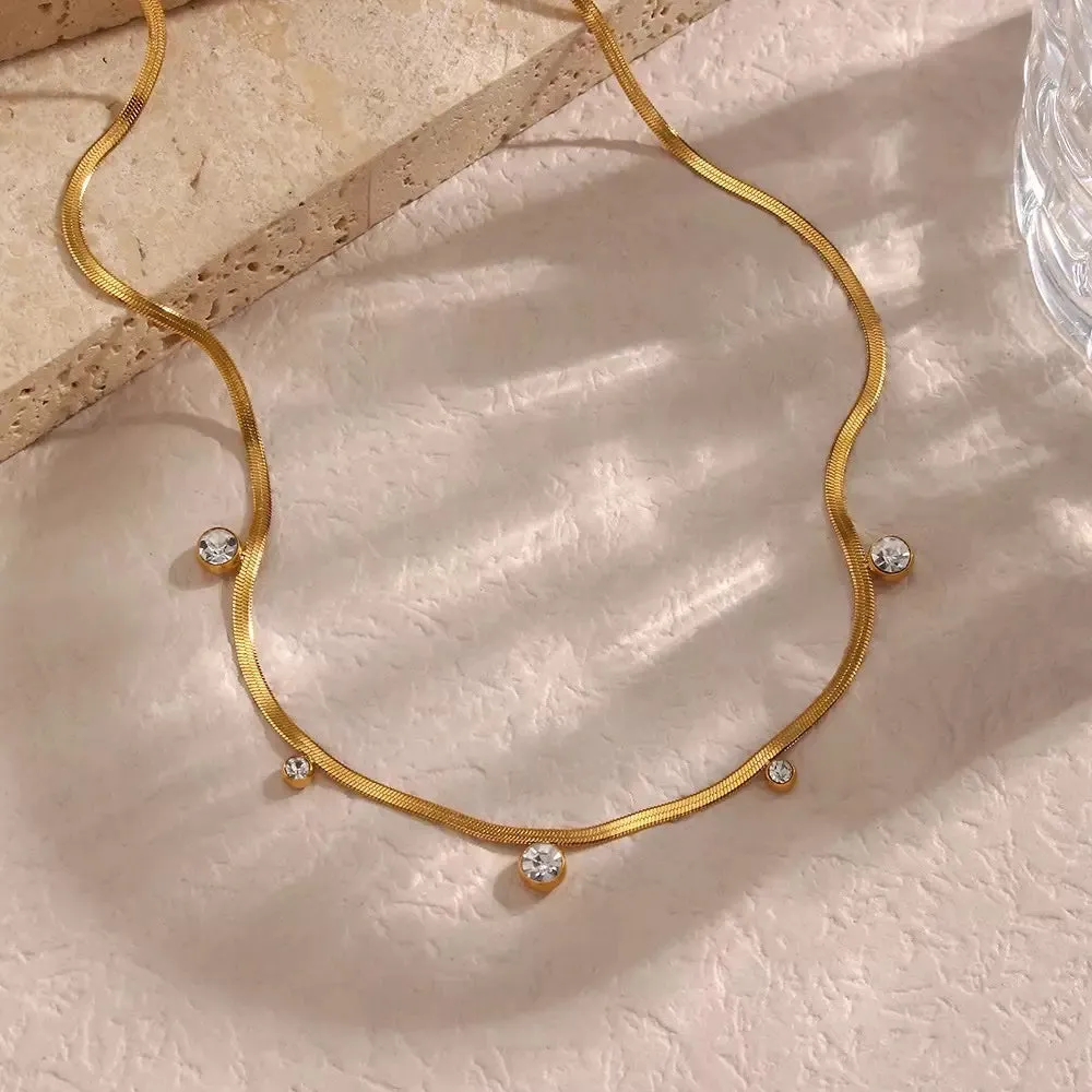 18 kt Snake Chain with Zircons, Avery